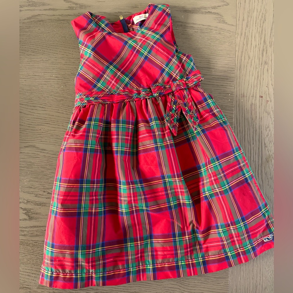 Vineyard vines tartan girls dress with bow
